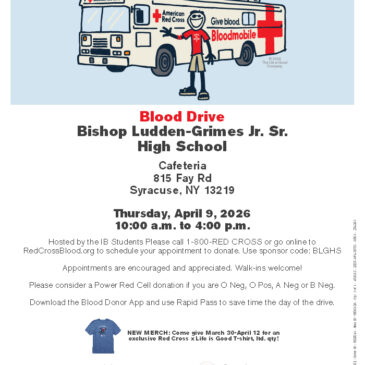 Blood Drive – Thursday April 9th